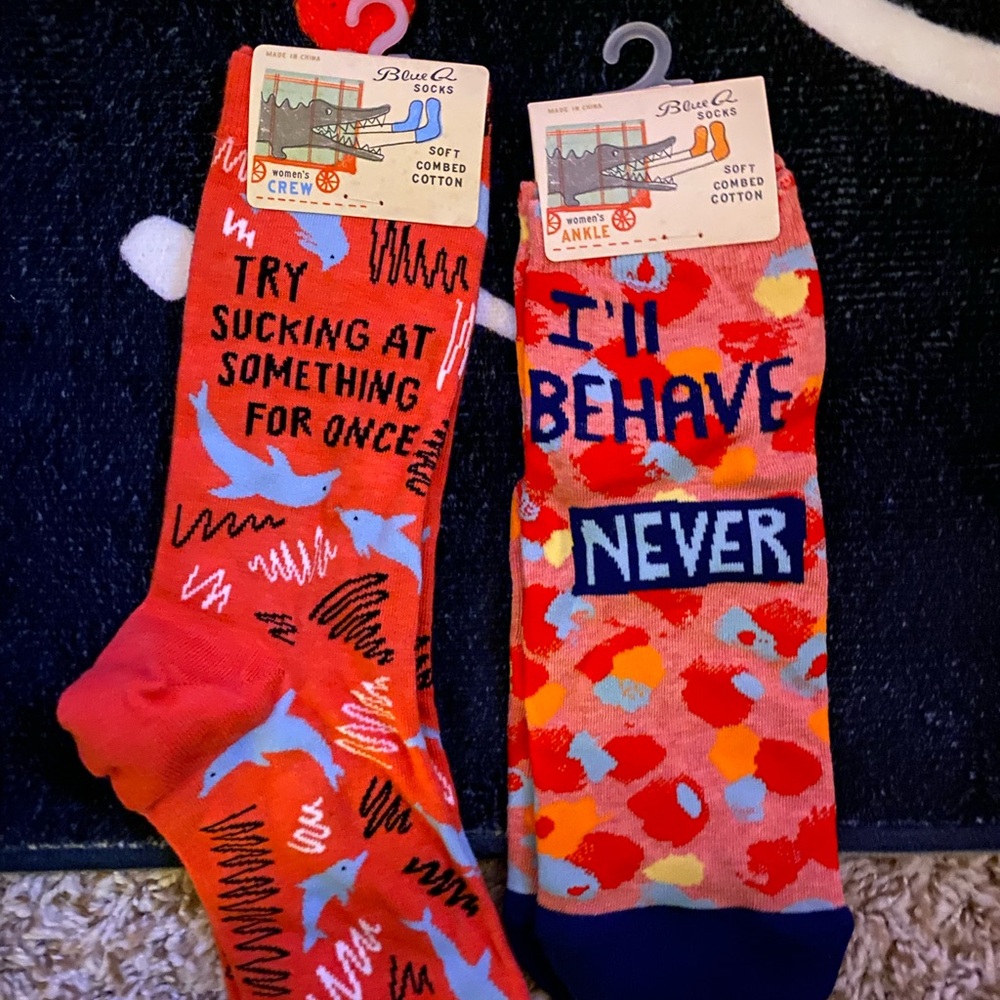Blue Q Socks - Red